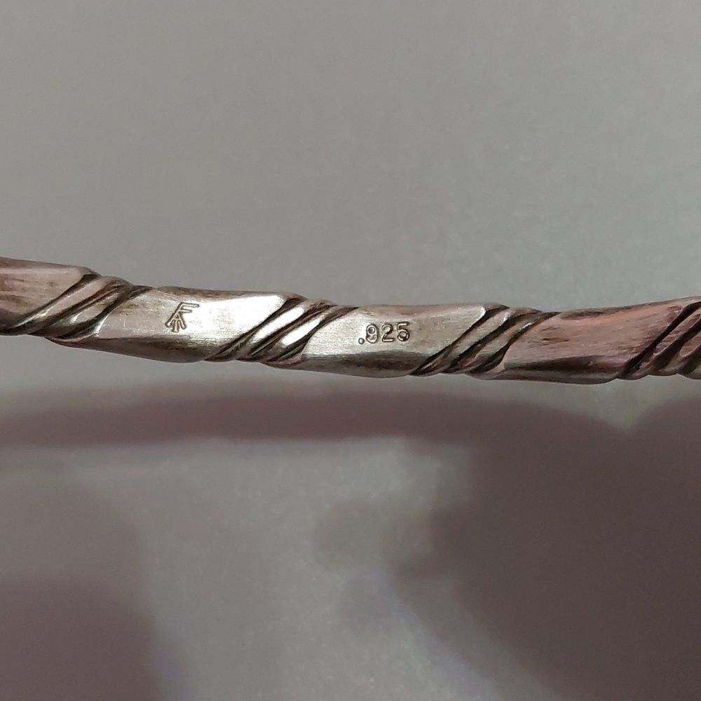 Native American 925 Solid Sterling Silver Twist C… - image 4